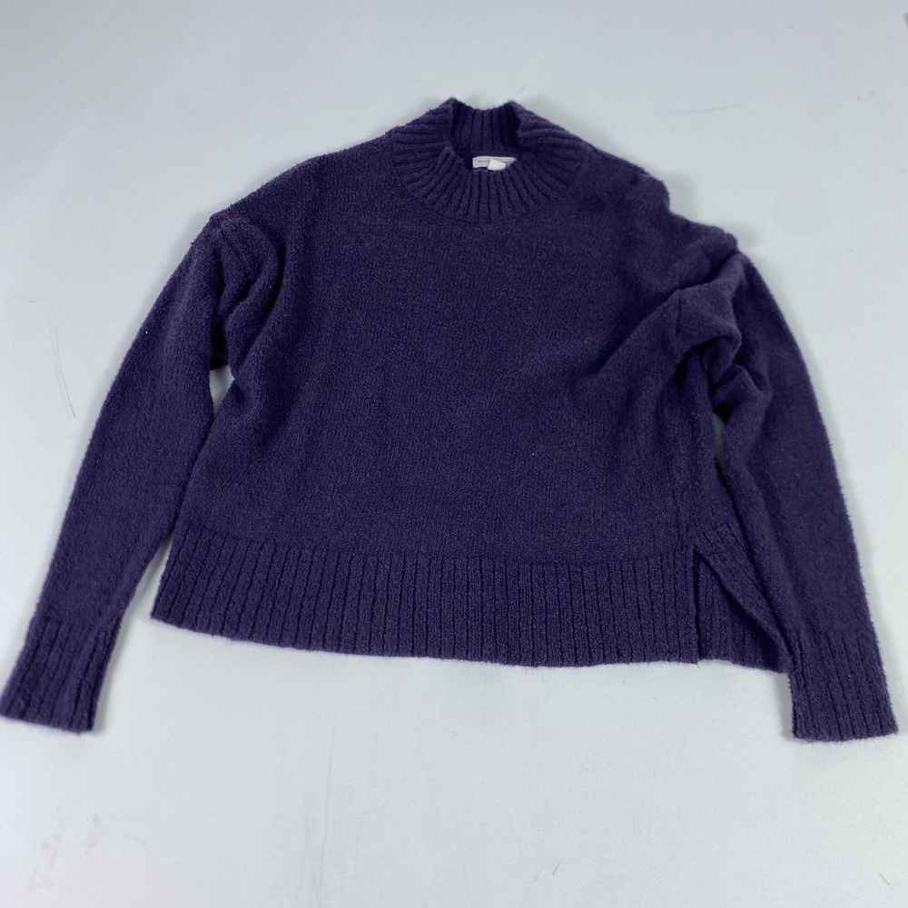 Melrose And Market Sweater Womens‎ XS Purple Mock Neck Textured Knit Pullover